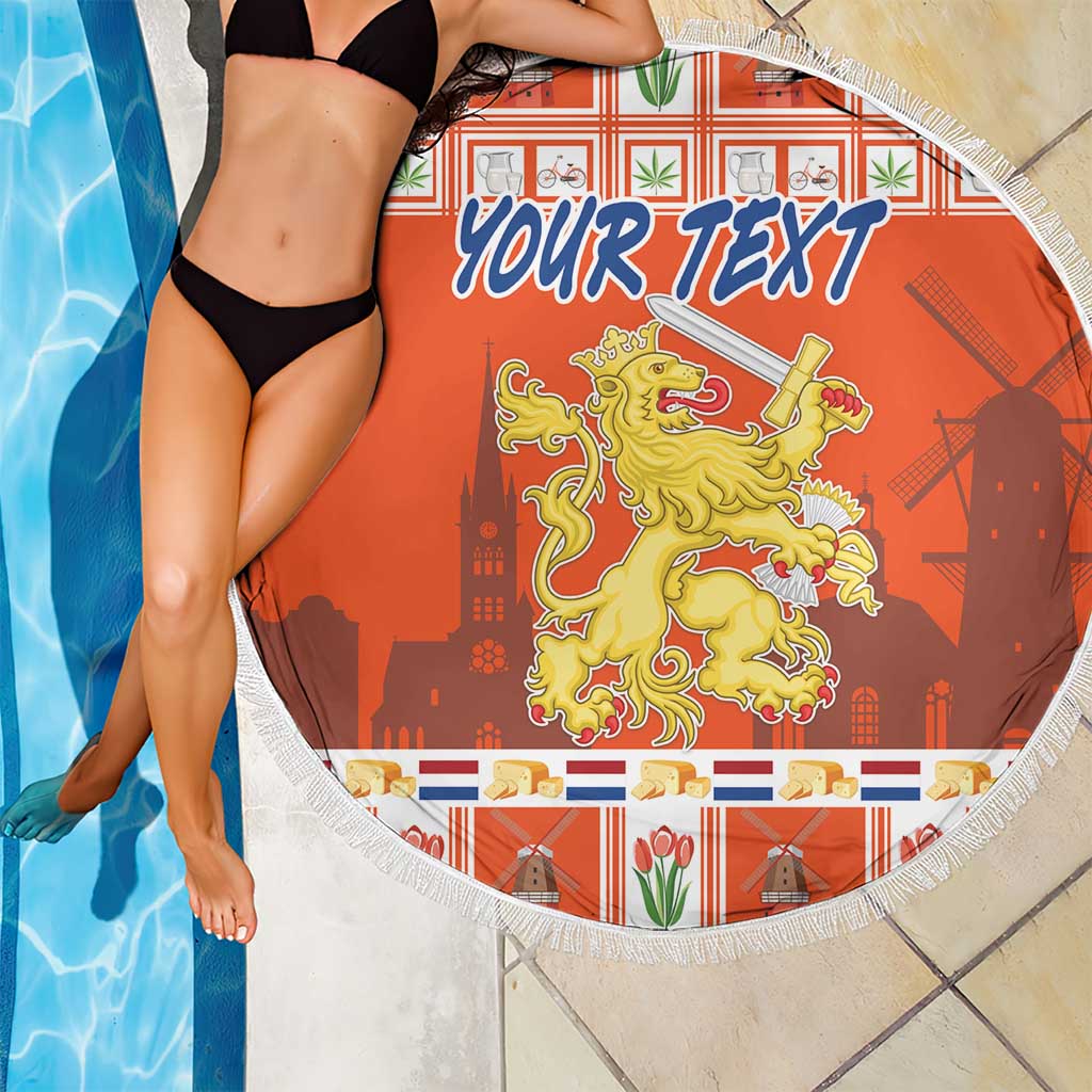 Personalized Netherlands Christmas Beach Blanket Coat Of Arms - Prettige Kerst - Wonder Print Shop