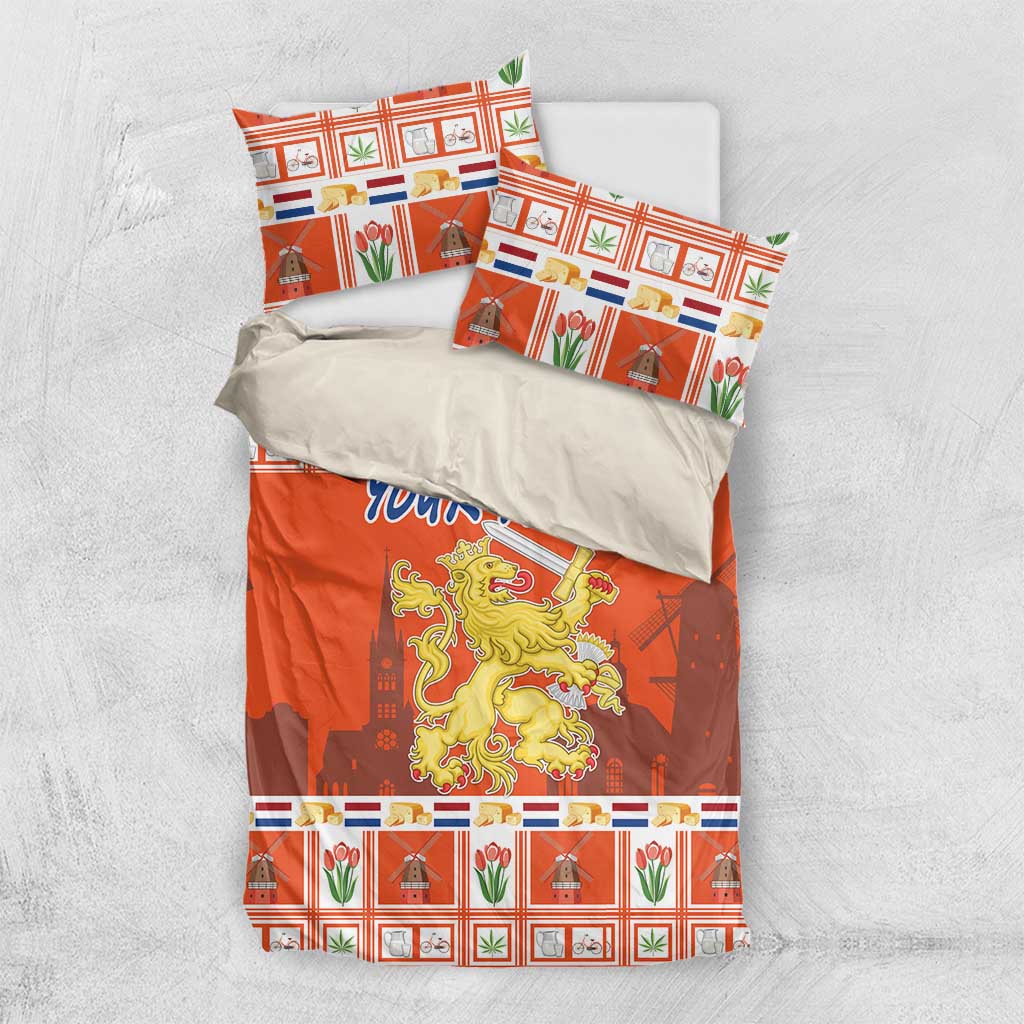 Personalized Netherlands Christmas Bedding Set Coat Of Arms - Prettige Kerst - Wonder Print Shop
