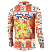 Personalized Netherlands Christmas Button Sweatshirt Coat Of Arms - Prettige Kerst - Wonder Print Shop