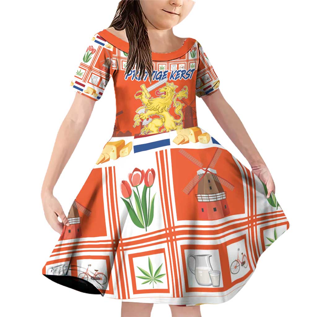 Personalized Netherlands Christmas Family Matching Off Shoulder Short Dress and Hawaiian Shirt Coat Of Arms - Prettige Kerst - Wonder Print Shop