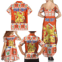 Personalized Netherlands Christmas Family Matching Summer Maxi Dress and Hawaiian Shirt Coat Of Arms - Prettige Kerst - Wonder Print Shop