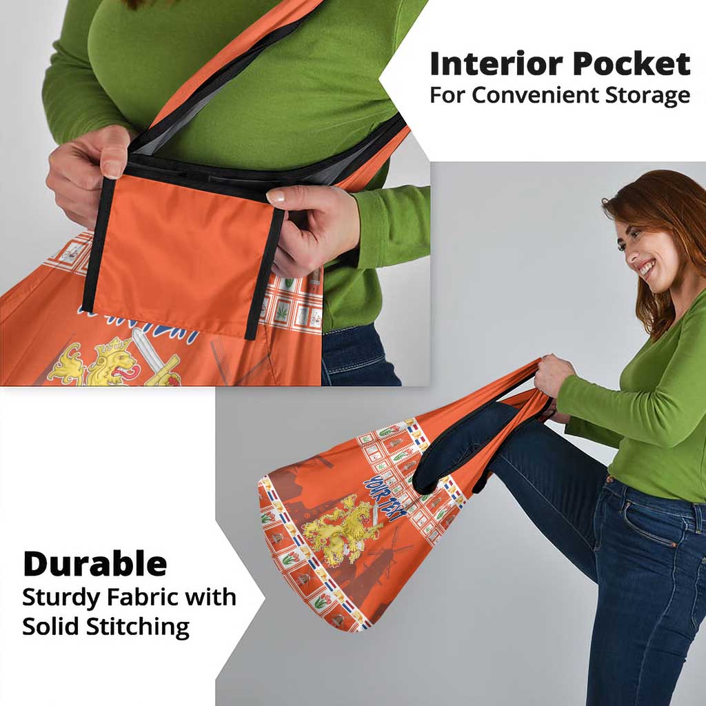 Personalized Netherlands Christmas Grocery Bag Coat Of Arms - Prettige Kerst