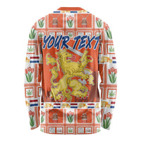 Personalized Netherlands Christmas Long Sleeve Shirt Coat Of Arms - Prettige Kerst - Wonder Print Shop