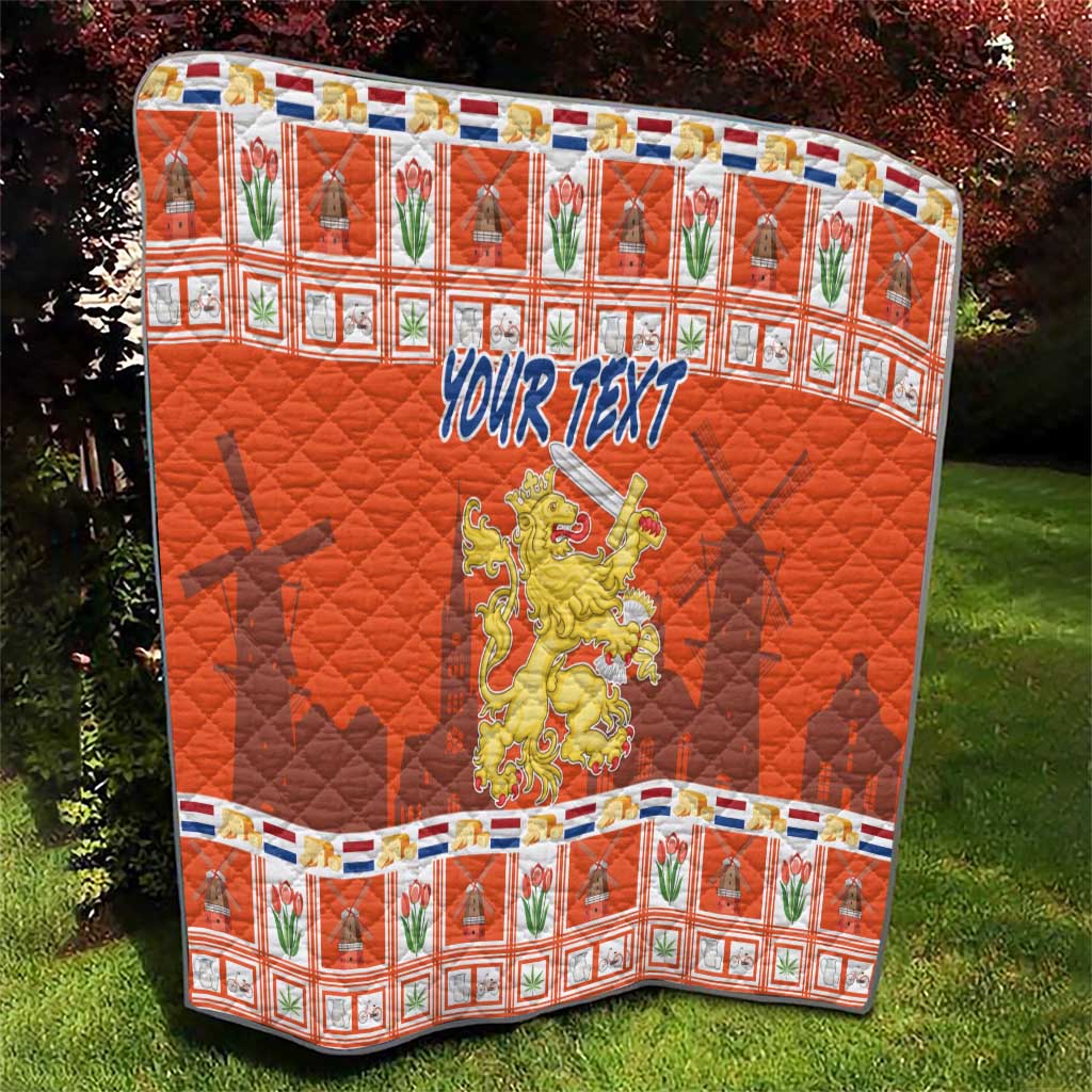 Personalized Netherlands Christmas Quilt Coat Of Arms - Prettige Kerst - Wonder Print Shop