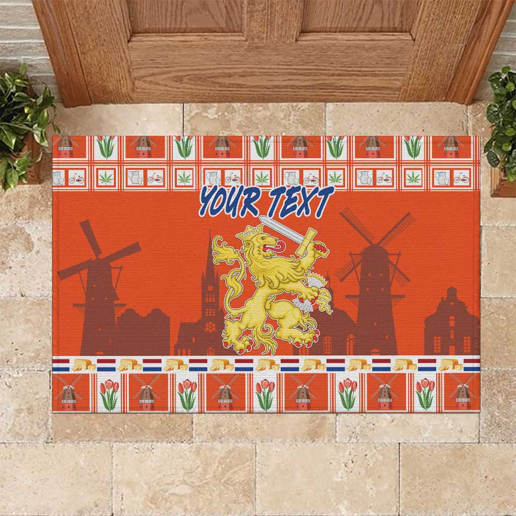 Personalized Netherlands Christmas Rubber Doormat Coat Of Arms - Prettige Kerst - Wonder Print Shop
