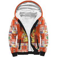 Personalized Netherlands Christmas Sherpa Hoodie Coat Of Arms - Prettige Kerst - Wonder Print Shop