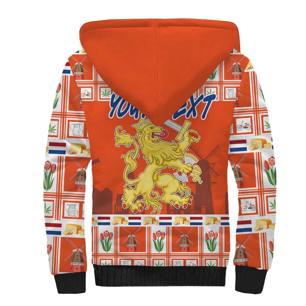 Personalized Netherlands Christmas Sherpa Hoodie Coat Of Arms - Prettige Kerst - Wonder Print Shop