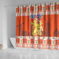 Personalized Netherlands Christmas Shower Curtain Coat Of Arms - Prettige Kerst