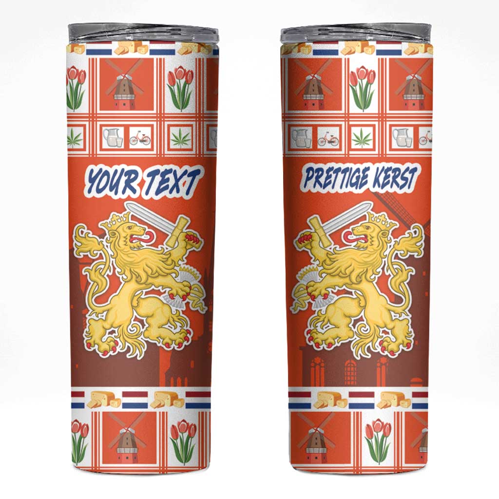 Personalized Netherlands Christmas Skinny Tumbler Coat Of Arms - Prettige Kerst - Wonder Print Shop