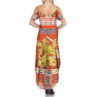 Personalized Netherlands Christmas Summer Maxi Dress Coat Of Arms - Prettige Kerst - Wonder Print Shop