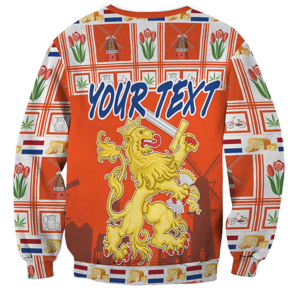 Personalized Netherlands Christmas Sweatshirt Coat Of Arms - Prettige Kerst - Wonder Print Shop