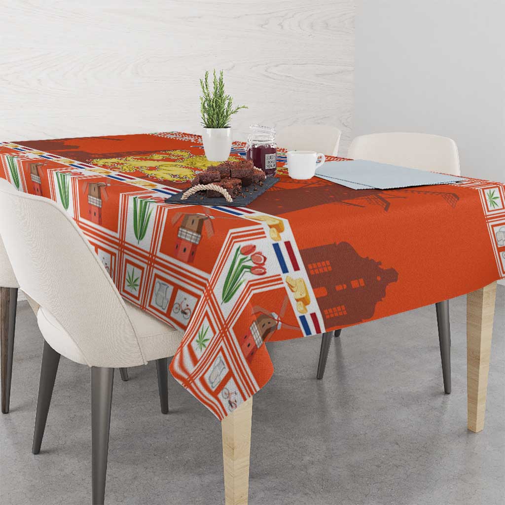 Personalized Netherlands Christmas Tablecloth Coat Of Arms - Prettige Kerst - Wonder Print Shop