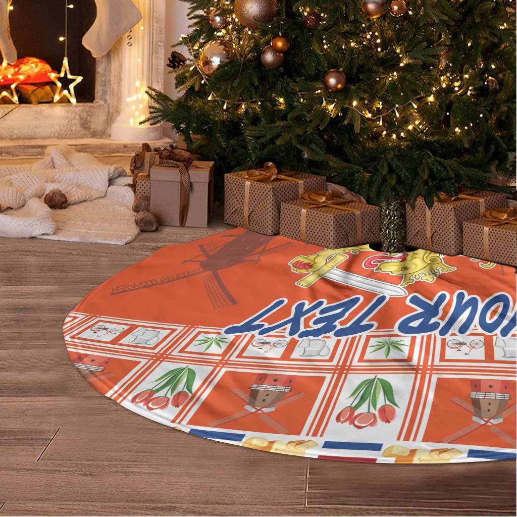 Personalized Netherlands Christmas Tree Skirt Coat Of Arms - Prettige Kerst - Wonder Print Shop