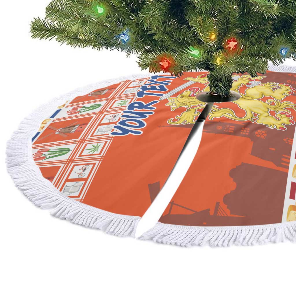 Personalized Netherlands Christmas Tree Skirt Coat Of Arms - Prettige Kerst - Wonder Print Shop