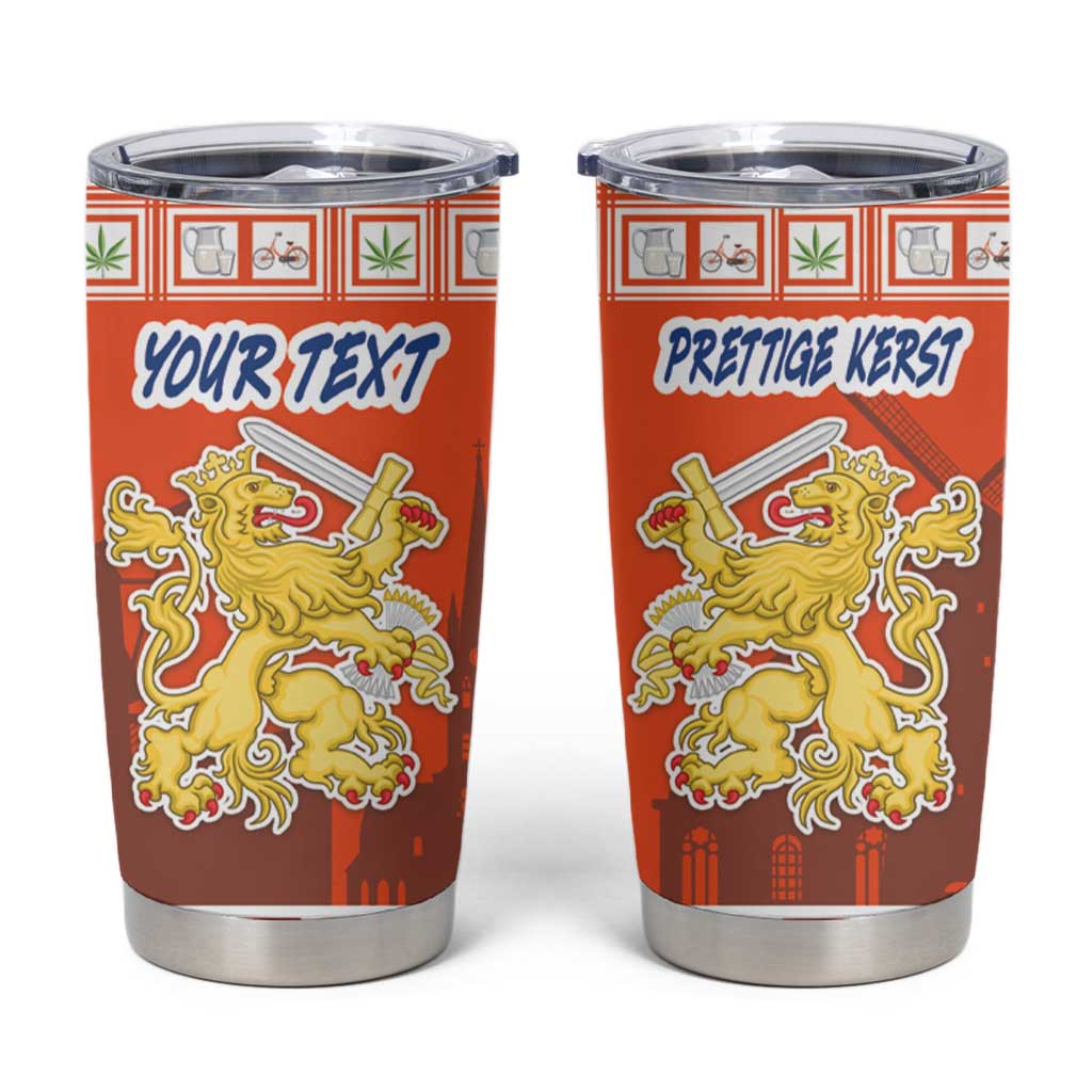 Personalized Netherlands Christmas Tumbler Cup Coat Of Arms - Prettige Kerst - Wonder Print Shop