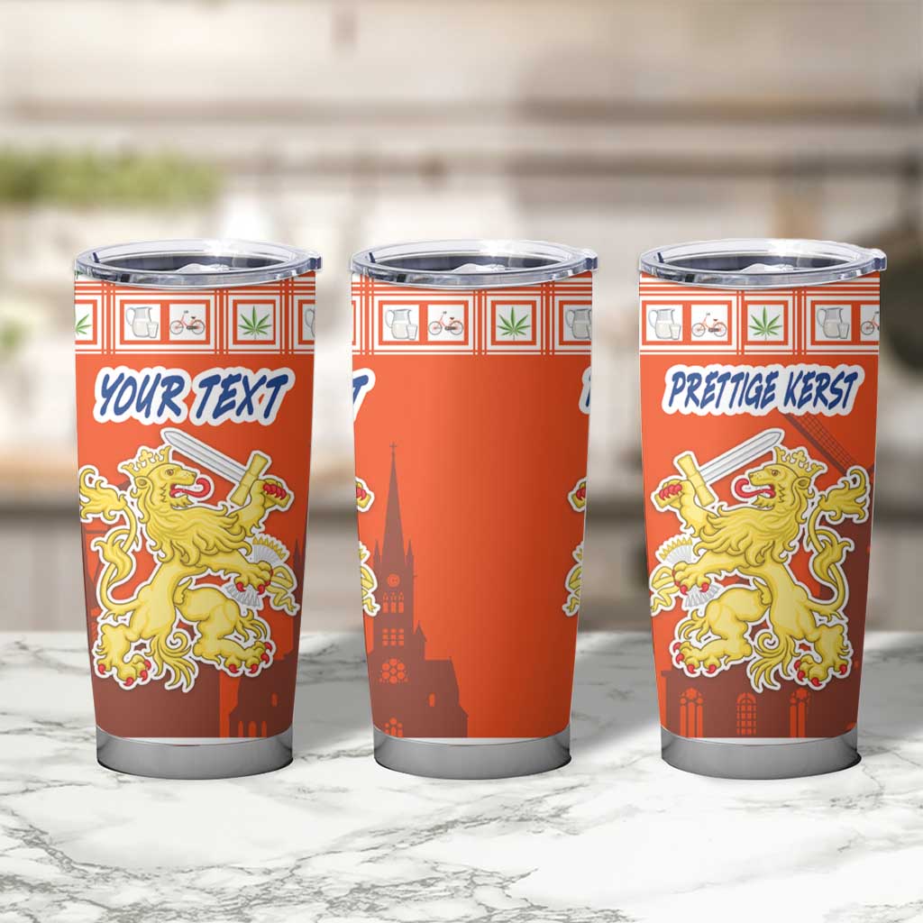 Personalized Netherlands Christmas Tumbler Cup Coat Of Arms - Prettige Kerst - Wonder Print Shop