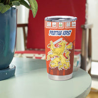 Personalized Netherlands Christmas Tumbler Cup Coat Of Arms - Prettige Kerst - Wonder Print Shop