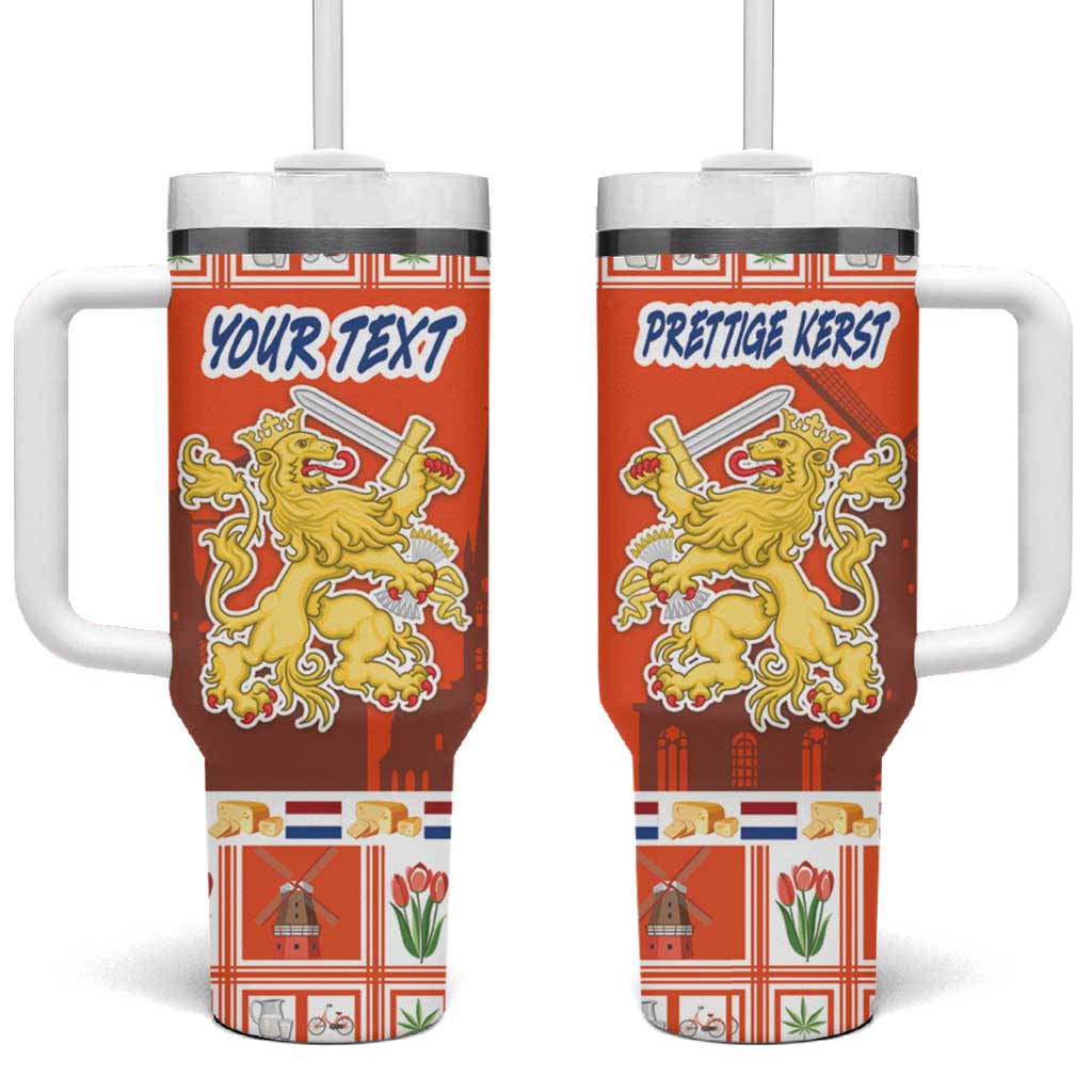 Personalized Netherlands Christmas Tumbler With Handle Coat Of Arms - Prettige Kerst - Wonder Print Shop