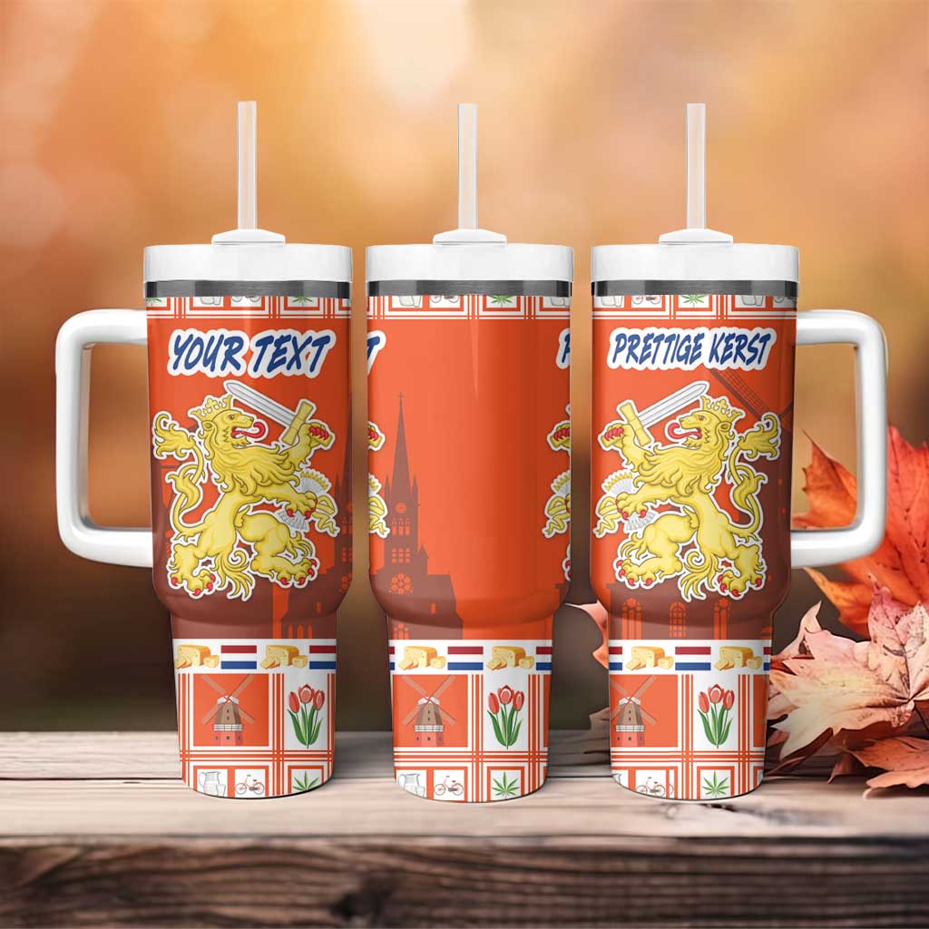 Personalized Netherlands Christmas Tumbler With Handle Coat Of Arms - Prettige Kerst - Wonder Print Shop