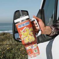 Personalized Netherlands Christmas Tumbler With Handle Coat Of Arms - Prettige Kerst - Wonder Print Shop