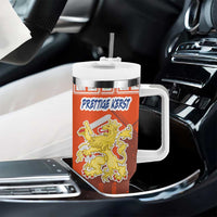 Personalized Netherlands Christmas Tumbler With Handle Coat Of Arms - Prettige Kerst - Wonder Print Shop