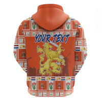 Personalized Netherlands Christmas Zip Hoodie Coat Of Arms - Prettige Kerst - Wonder Print Shop