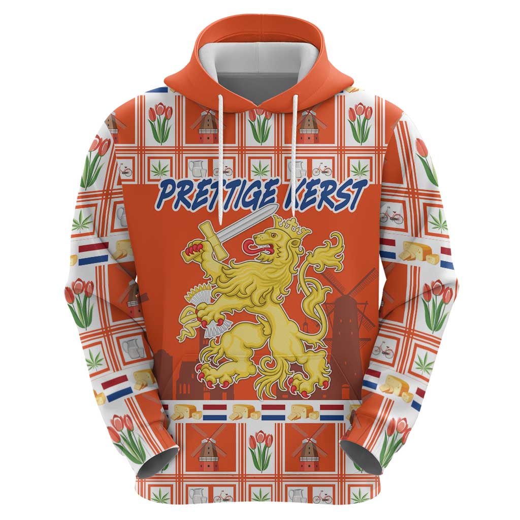 Personalized Netherlands Christmas Zip Hoodie Coat Of Arms - Prettige Kerst - Wonder Print Shop