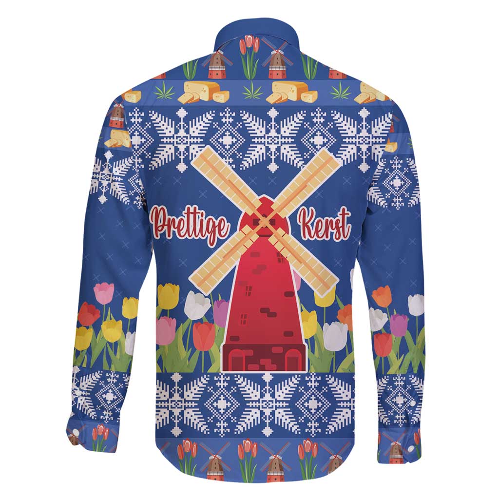 Netherlands Christmas Family Matching Summer Maxi Dress and Hawaiian Shirt Windmills With Tulip Flowers - Wonder Print Shop