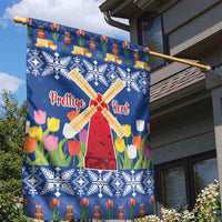 Netherlands Christmas Garden Flag Windmills With Tulip Flowers - Wonder Print Shop