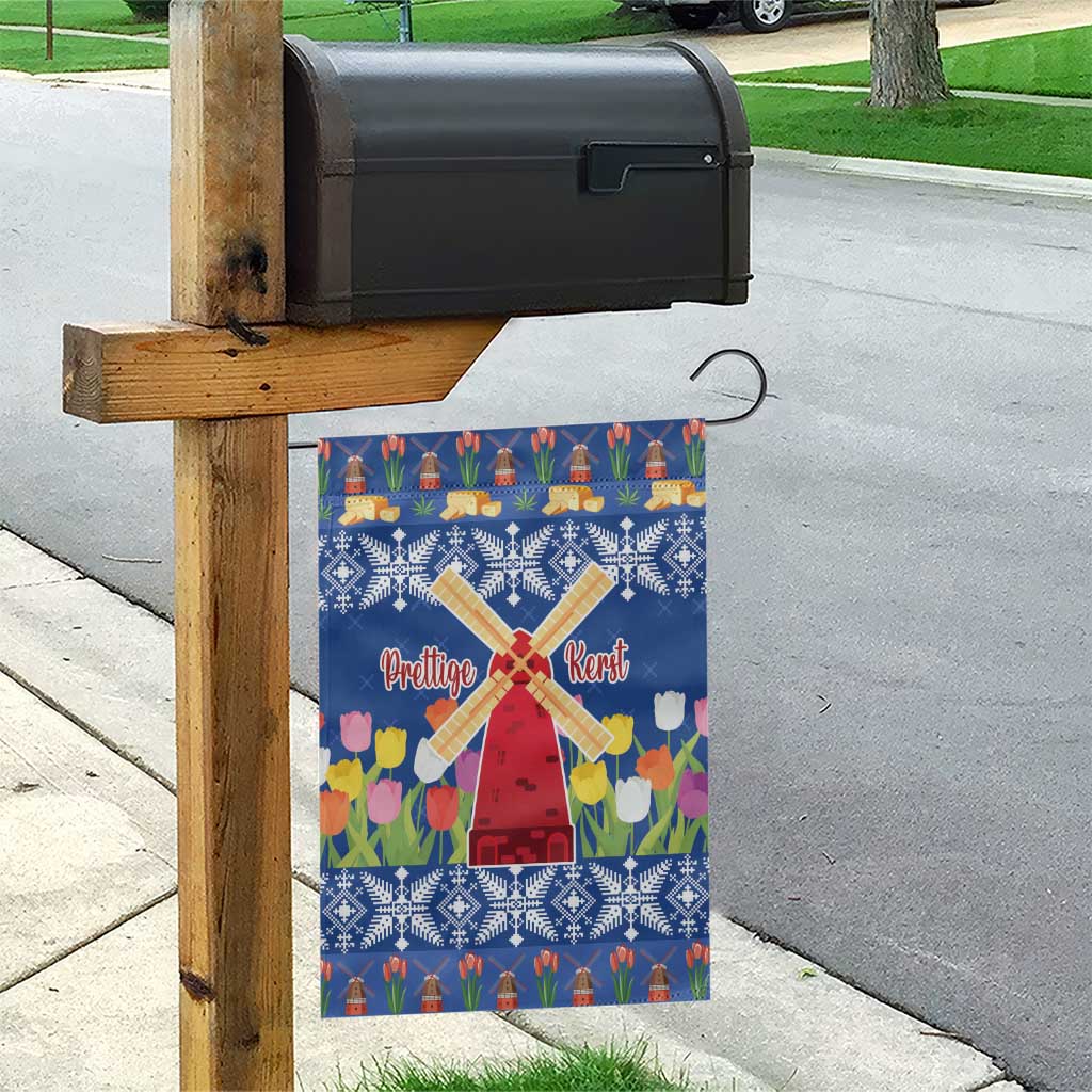 Netherlands Christmas Garden Flag Windmills With Tulip Flowers - Wonder Print Shop