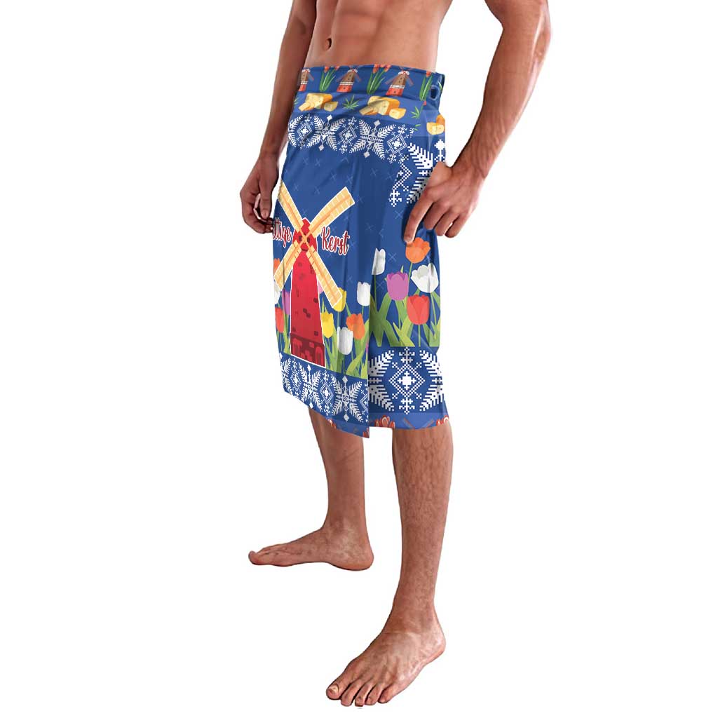Netherlands Christmas Lavalava Windmills With Tulip Flowers - Wonder Print Shop