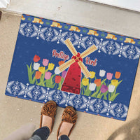 Netherlands Christmas Rubber Doormat Windmills With Tulip Flowers - Wonder Print Shop