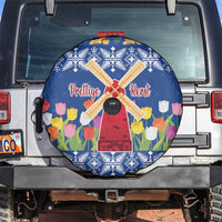 Netherlands Christmas Spare Tire Cover Windmills With Tulip Flowers - Wonder Print Shop