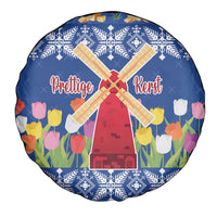 Netherlands Christmas Spare Tire Cover Windmills With Tulip Flowers - Wonder Print Shop