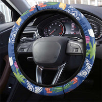Netherlands Christmas Steering Wheel Cover Windmills With Tulip Flowers - Wonder Print Shop