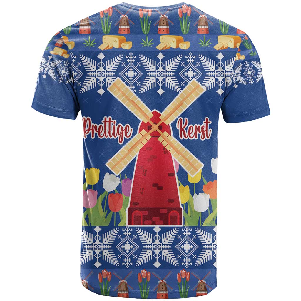 Netherlands Christmas T Shirt Windmills With Tulip Flowers - Wonder Print Shop