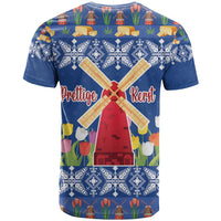 Netherlands Christmas T Shirt Windmills With Tulip Flowers - Wonder Print Shop