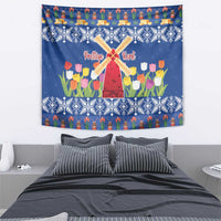 Netherlands Christmas Tapestry Windmills With Tulip Flowers - Wonder Print Shop