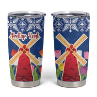 Netherlands Christmas Tumbler Cup Windmills With Tulip Flowers - Wonder Print Shop