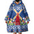Netherlands Christmas Wearable Blanket Hoodie Windmills With Tulip Flowers - Wonder Print Shop