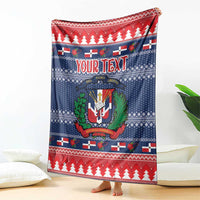 Personalized Dominican Republic Christmas Blanket Dominicana Coat Of Arms Christmas Pattern