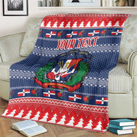 Personalized Dominican Republic Christmas Blanket Dominicana Coat Of Arms Christmas Pattern