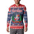 Personalized Dominican Republic Christmas Button Sweatshirt Dominicana Coat Of Arms Christmas Pattern - Wonder Print Shop