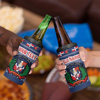 Personalized Dominican Republic Christmas 4 in 1 Can Cooler Tumbler Dominicana Coat Of Arms Christmas Pattern - Wonder Print Shop