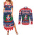 Personalized Dominican Republic Christmas Couples Matching Summer Maxi Dress and Long Sleeve Button Shirt Dominicana Coat Of Arms Christmas Pattern - Wonder Print Shop