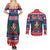 Personalized Dominican Republic Christmas Couples Matching Summer Maxi Dress and Long Sleeve Button Shirt Dominicana Coat Of Arms Christmas Pattern - Wonder Print Shop