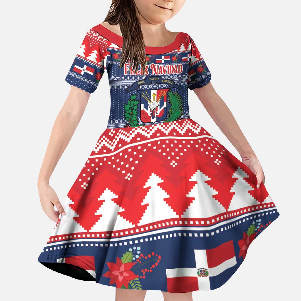 Personalized Dominican Republic Christmas Family Matching Long Sleeve Bodycon Dress and Hawaiian Shirt Dominicana Coat Of Arms Christmas Pattern - Wonder Print Shop
