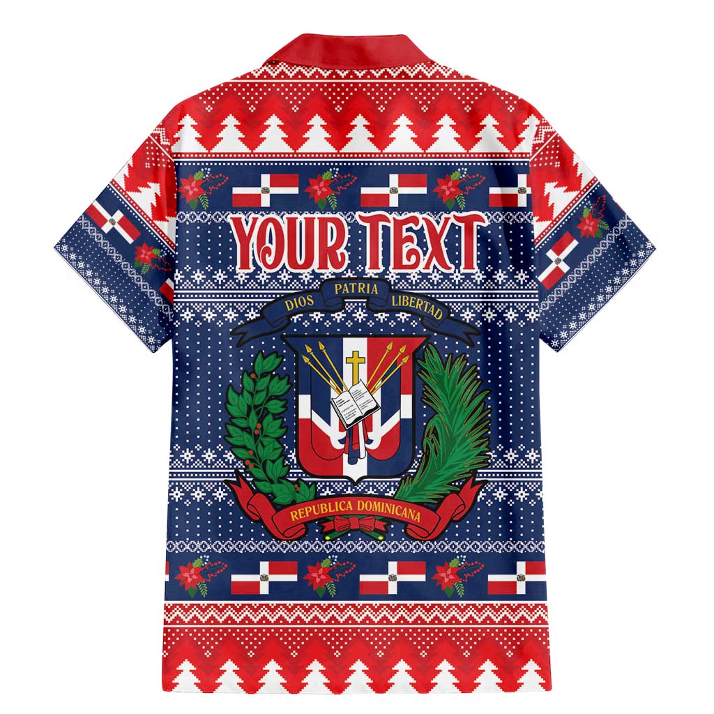 Personalized Dominican Republic Christmas Family Matching Mermaid Dress and Hawaiian Shirt Dominicana Coat Of Arms Christmas Pattern - Wonder Print Shop