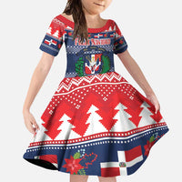 Personalized Dominican Republic Christmas Family Matching Off Shoulder Maxi Dress and Hawaiian Shirt Dominicana Coat Of Arms Christmas Pattern - Wonder Print Shop