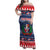 Personalized Dominican Republic Christmas Family Matching Off Shoulder Maxi Dress and Hawaiian Shirt Dominicana Coat Of Arms Christmas Pattern - Wonder Print Shop